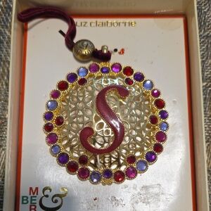 Liz Claiborne Gold and Red Brooch